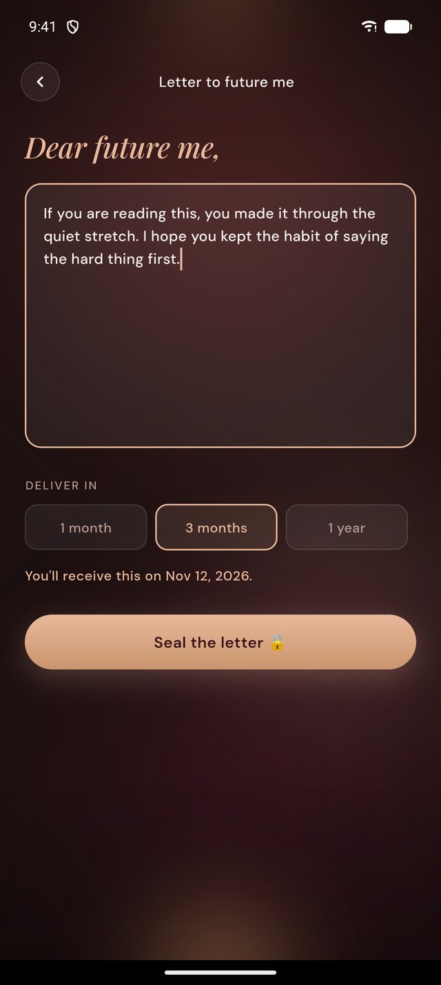 Writing a sealed letter to your future self